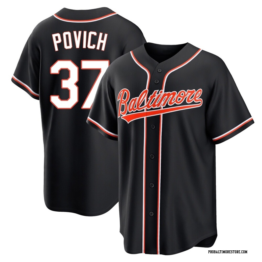 Black Replica Cade Povich Youth Baltimore Orioles Fashion Out Jersey