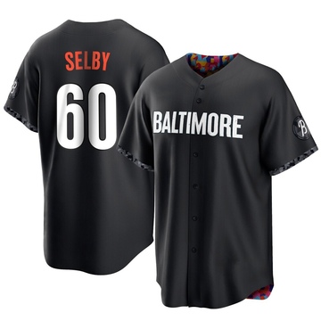 Black Replica Colin Selby Youth Baltimore Orioles 2023 City Connect Jersey