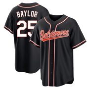 Black Replica Don Baylor Men's Baltimore Orioles Fashion Out Jersey