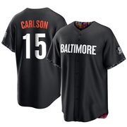 Black Replica Dylan Carlson Youth Baltimore Orioles 2023 City Connect Jersey