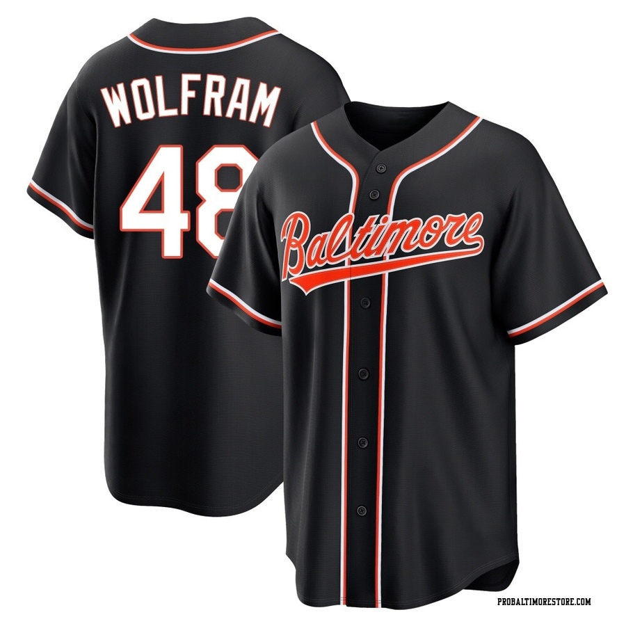 Black Replica Grant Wolfram Men's Baltimore Orioles Fashion Out Jersey