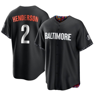 Black Replica Gunnar Henderson Youth Baltimore Orioles 2023 City Connect Jersey