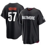 Black Replica Jackson Kowar Youth Baltimore Orioles 2023 City Connect Jersey