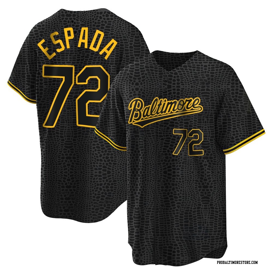 Black Replica Jose Espada Men's Baltimore Orioles Snake Skin City Jersey