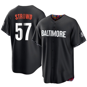 Black Replica Kade Strowd Men's Baltimore Orioles 2023 City Connect Jersey