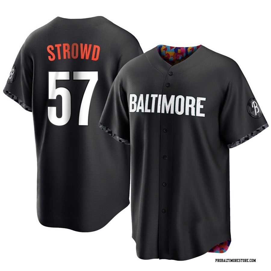 Black Replica Kade Strowd Youth Baltimore Orioles 2023 City Connect Jersey