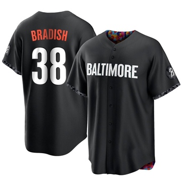 Black Replica Kyle Bradish Youth Baltimore Orioles 2023 City Connect Jersey