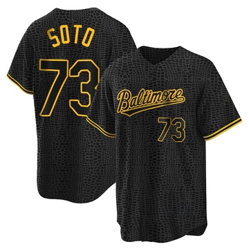 Black Replica Livan Soto Men's Baltimore Orioles Snake Skin City Jersey