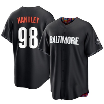 Black Replica Maverick Handley Men's Baltimore Orioles 2023 City Connect Jersey