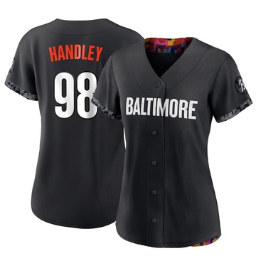 Black Replica Maverick Handley Women's Baltimore Orioles 2023 City Connect Jersey