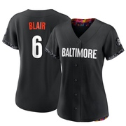 Black Replica Paul Blair Women's Baltimore Orioles 2023 City Connect Jersey