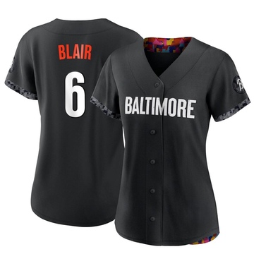 Black Replica Paul Blair Women's Baltimore Orioles 2023 City Connect Jersey