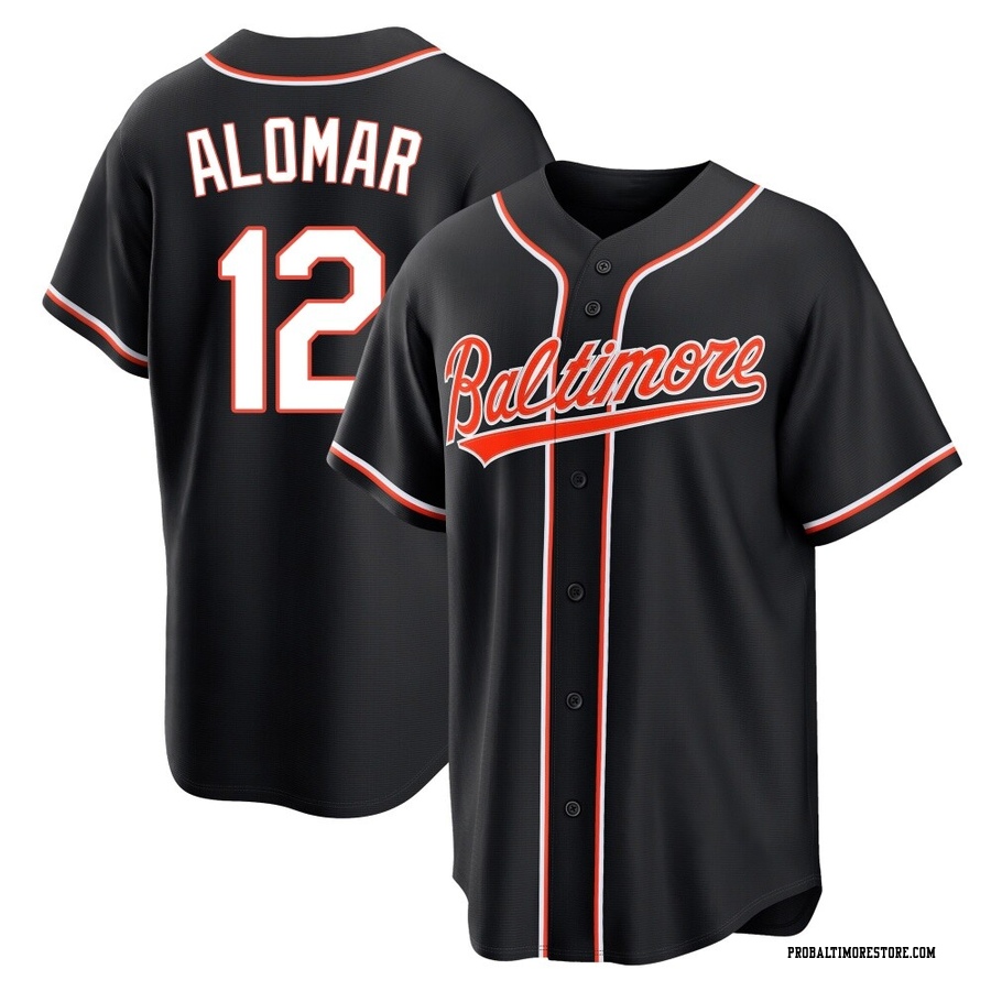 Black Replica Roberto Alomar Youth Baltimore Orioles Fashion Out Jersey
