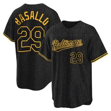 Black Replica Samuel Basallo Men's Baltimore Orioles Snake Skin City Jersey