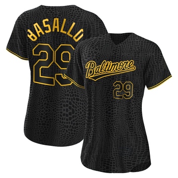 Black Replica Samuel Basallo Women's Baltimore Orioles Snake Skin City Jersey
