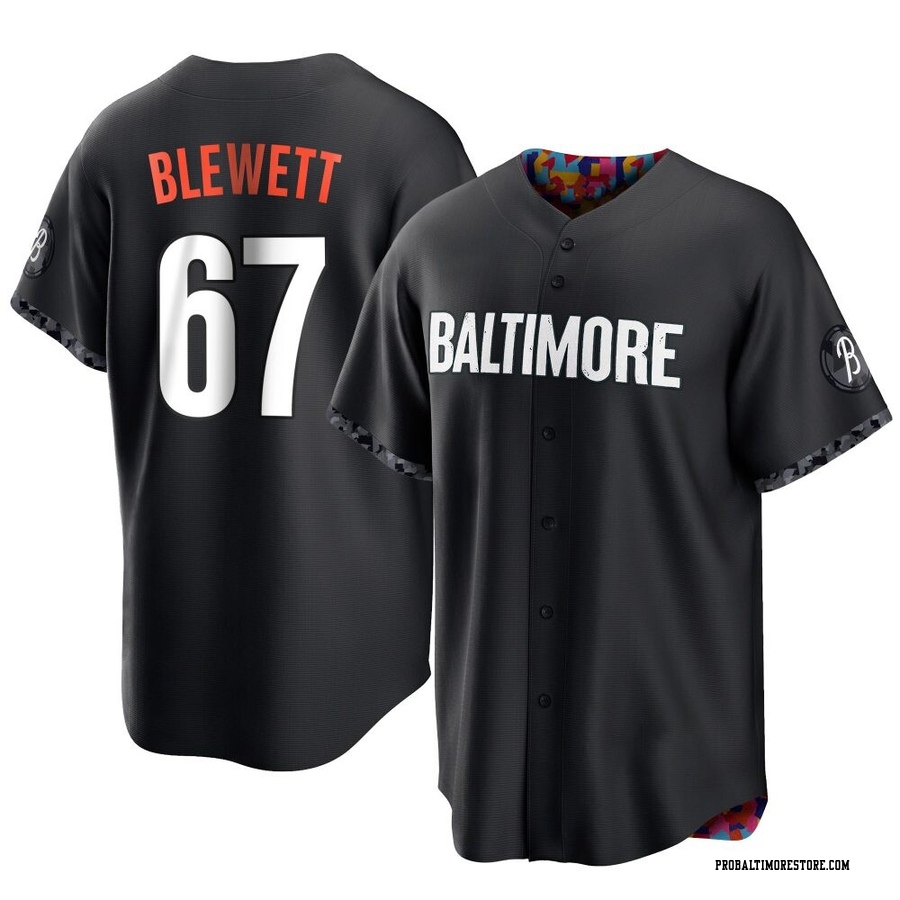 Black Replica Scott Blewett Youth Baltimore Orioles 2023 City Connect Jersey