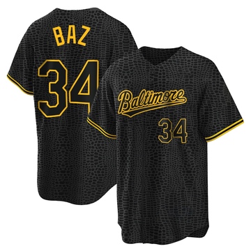 Black Replica Shane Baz Men's Baltimore Orioles Snake Skin City Jersey