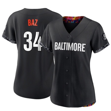 Black Replica Shane Baz Women's Baltimore Orioles 2023 City Connect Jersey