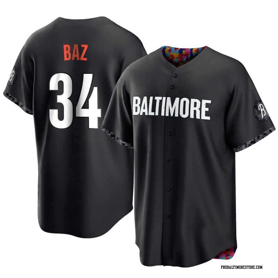 Black Replica Shane Baz Youth Baltimore Orioles 2023 City Connect Jersey