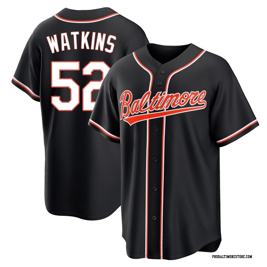 Black Replica Spenser Watkins Men's Baltimore Orioles Fashion Out Jersey