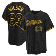 Black Replica Tyler Wilson Men's Baltimore Orioles Snake Skin City Jersey