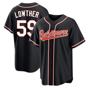 Black Replica Zac Lowther Men's Baltimore Orioles Fashion Out Jersey
