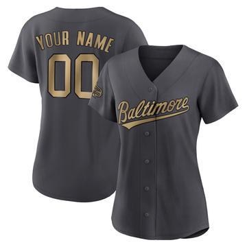 Charcoal Authentic Custom Women's Baltimore Orioles 2022 All-Star Game Jersey