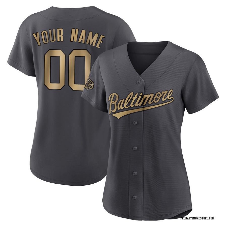 Charcoal Replica Custom Women's Baltimore Orioles 2022 All-Star Game Jersey
