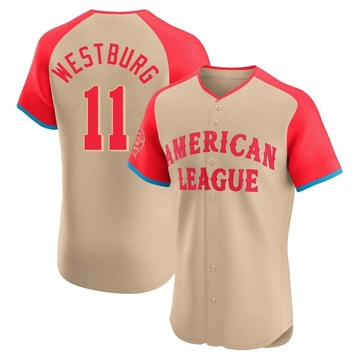 Cream Elite Jordan Westburg Men's Baltimore Orioles American League 2024 All-Star Game Jersey