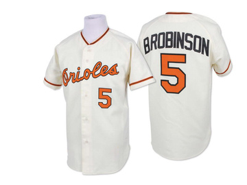 Cream Replica Brooks Robinson Men's Baltimore Orioles Throwback Jersey