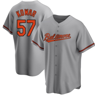 Gray Replica Jackson Kowar Youth Baltimore Orioles Road Jersey