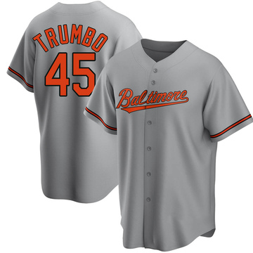 Gray Replica Mark Trumbo Men's Baltimore Orioles Road Jersey