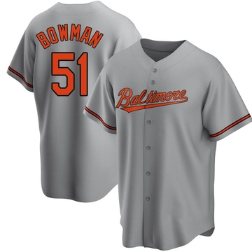 Gray Replica Matt Bowman Youth Baltimore Orioles Road Jersey