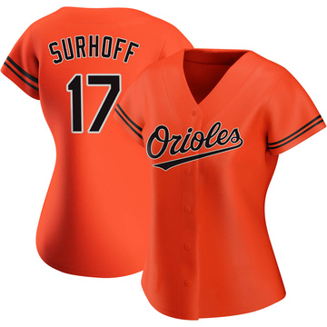 Orange Authentic Bj Surhoff Women's Baltimore Orioles Alternate Jersey