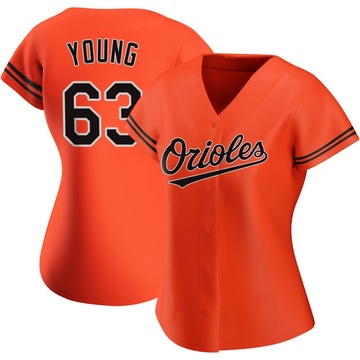 Orange Authentic Brandon Young Women's Baltimore Orioles Alternate Jersey