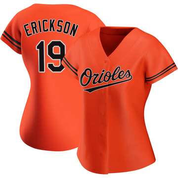 Orange Authentic Scott Erickson Women's Baltimore Orioles Alternate Jersey