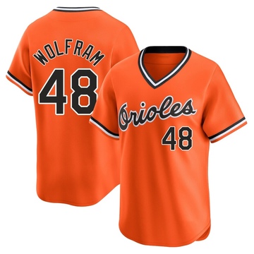Orange Limited Grant Wolfram Men's Baltimore Orioles Cooperstown Collection Jersey
