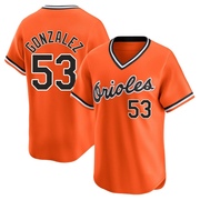 Orange Limited Luis Gonzalez Men's Baltimore Orioles Cooperstown Collection Jersey