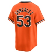 Orange Limited Luis Gonzalez Men's Baltimore Orioles Cooperstown Collection Jersey