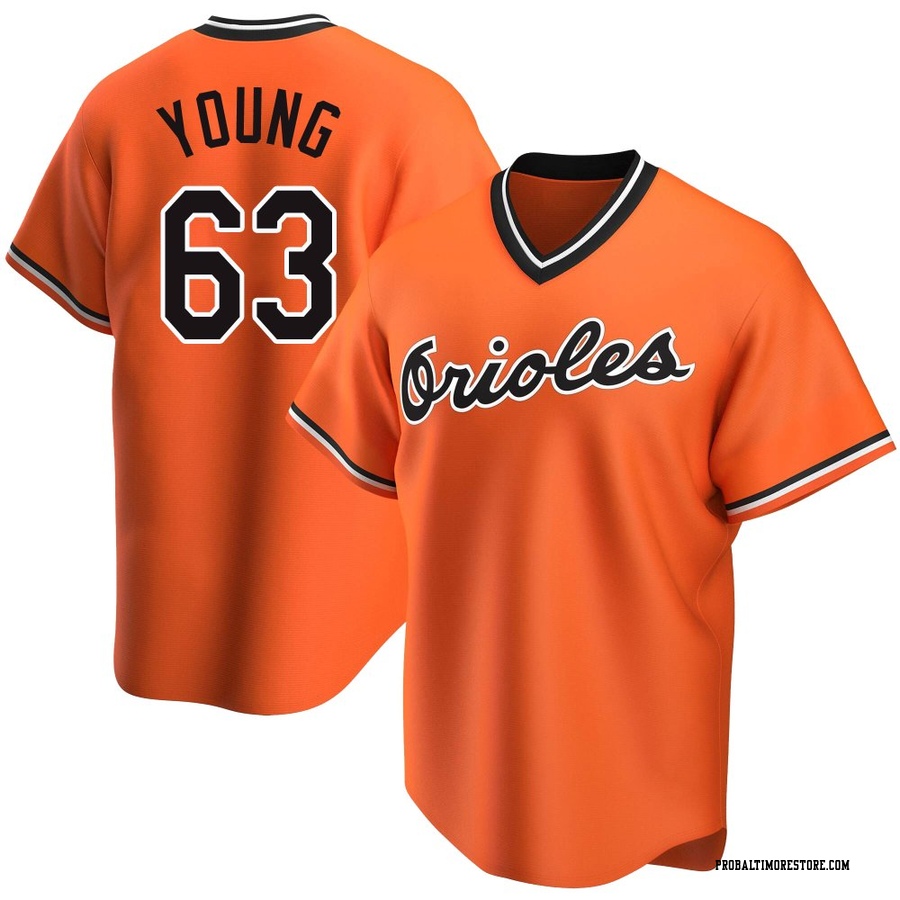Orange Replica Brandon Young Men's Baltimore Orioles Alternate Cooperstown Collection Jersey