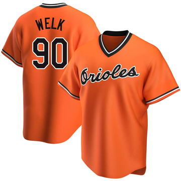Orange Replica Toby Welk Youth Baltimore Orioles Alternate Cooperstown Collection Jersey