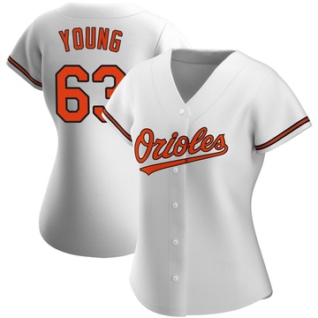 White Authentic Brandon Young Women's Baltimore Orioles Home Jersey