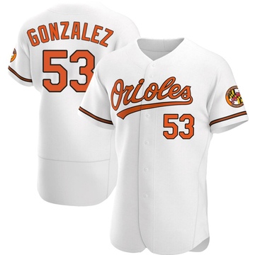 White Authentic Luis Gonzalez Men's Baltimore Orioles Home Jersey