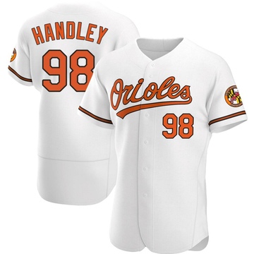 White Authentic Maverick Handley Men's Baltimore Orioles Home Jersey