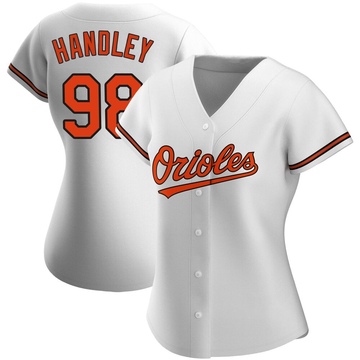 White Authentic Maverick Handley Women's Baltimore Orioles Home Jersey
