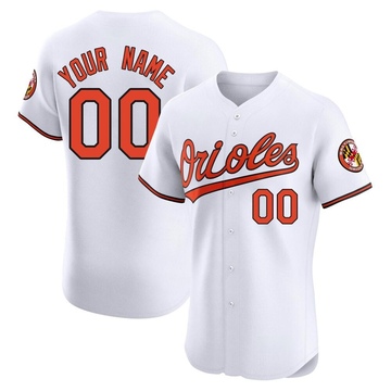 White Elite Custom Men's Baltimore Orioles Home Jersey