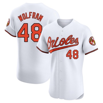 White Elite Grant Wolfram Men's Baltimore Orioles Home Jersey