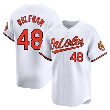 White Limited Grant Wolfram Youth Baltimore Orioles Home Jersey