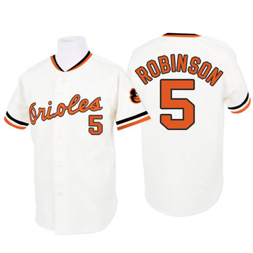 White Replica Brooks Robinson Men's Baltimore Orioles 1970 Throwback Jersey