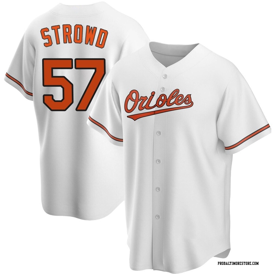 White Replica Kade Strowd Youth Baltimore Orioles Home Jersey
